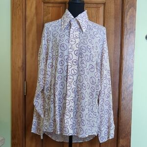 h.i.s. Made In The USA Vintage Men's Purple Peace Sign Shirt